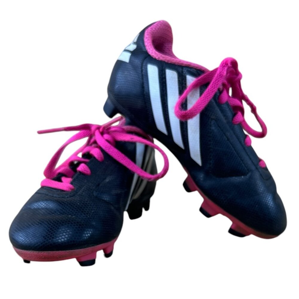 Adidas Youth Soccer Cleats B25594 Comfort Athletic Shoes Size 11 Black Pink